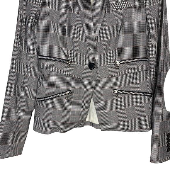 Veronica Beard Paloma Dickey Zip Plaid Blazer Jacket Wool Blend size 2 - Picture 4 of 9